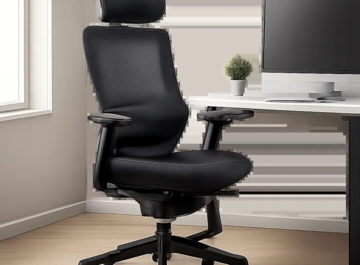 Illustration d’une chaise de bureau ergonomique dans un espace de travail moderne et épuré. L’image évoque le confort, les réglages et le maintien adaptés à un usage intensif.