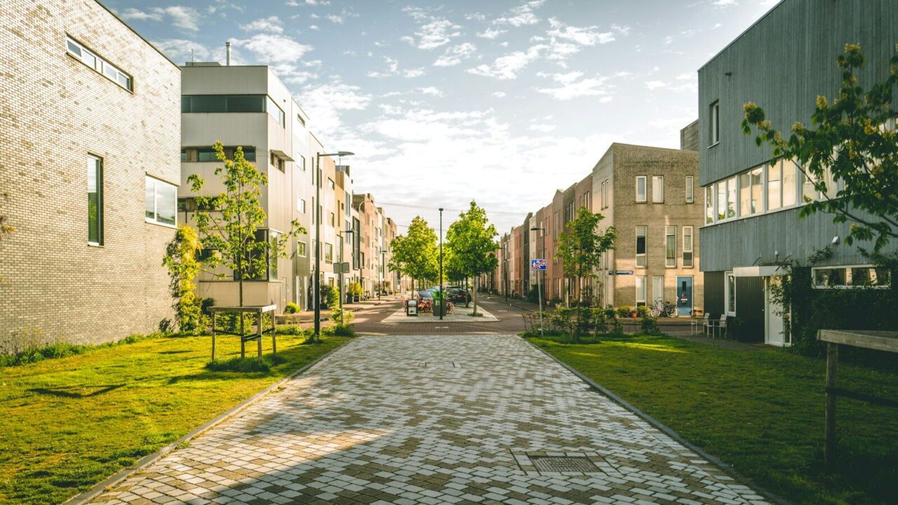 gray brick pathway